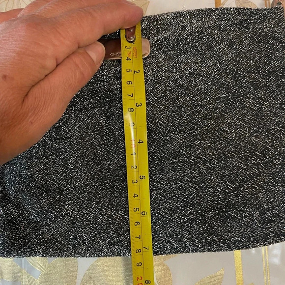 XOXO Gray Silver Bag Logo on Top Womens Zipper Lurex evening Bag - Picture 5 of 7